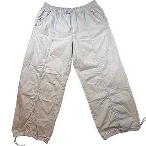 ZARA Purple Lounge Pants Elastic Waist Drawstring Wide Leg Cotton Size XXL